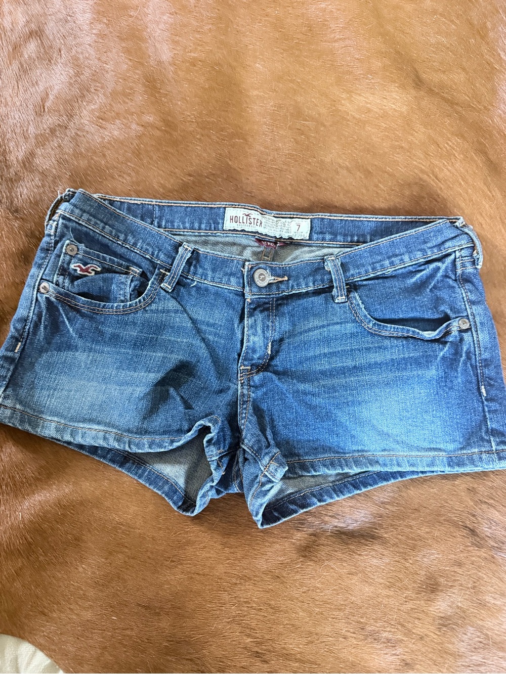 Hollister Women's Faded Blue Denim Cutoff Shorts